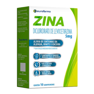 Zina 5mg, caixa com 10 comprimidos